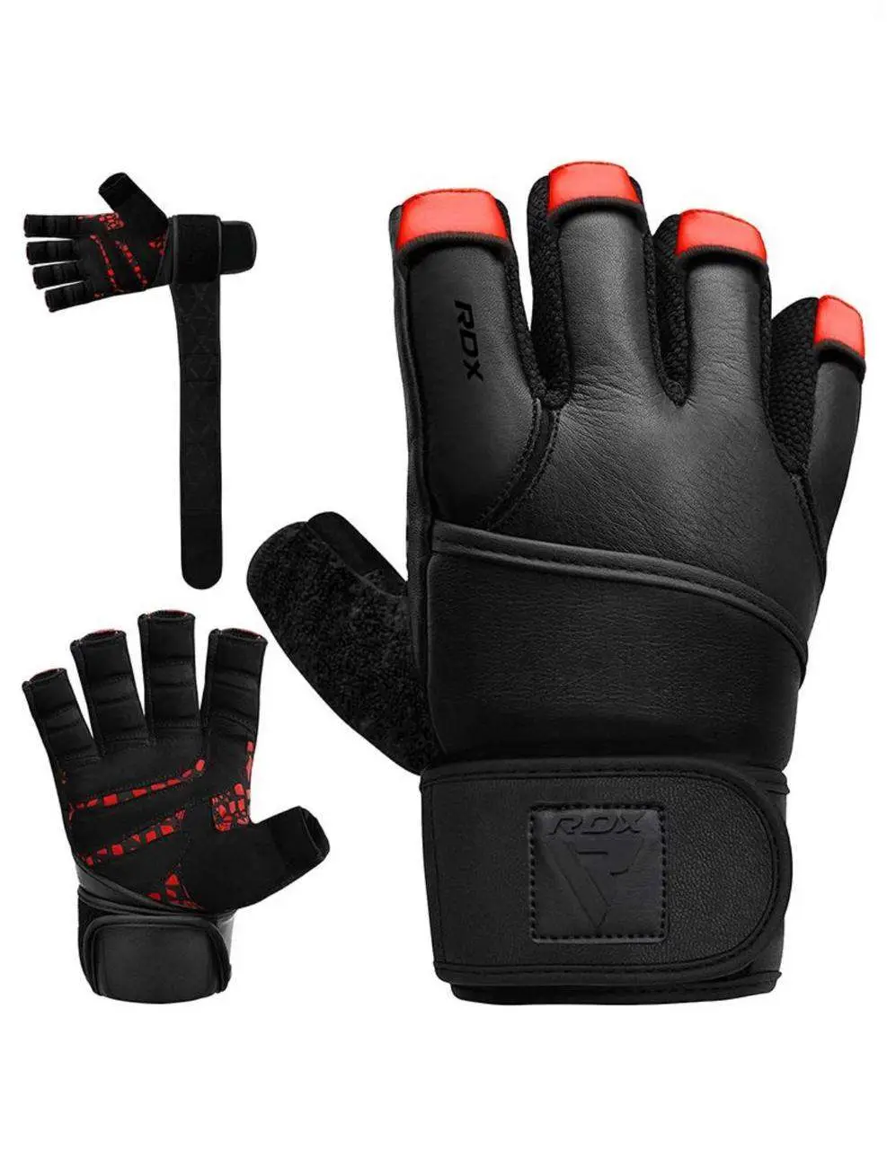 כפפות חדר כושר מקצועיות RDX L7 Weight Lifting Leather Gym Gloves